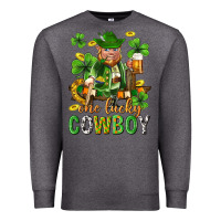 Charcoal Heather One lucky cowboy with st. patricks elf Premium Sweatshirt - Neo Western