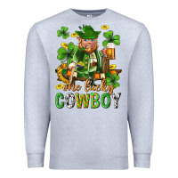 Heather Grey One lucky cowboy with st. patricks elf Premium Sweatshirt - Neo Western