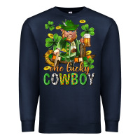 Navy One lucky cowboy with st. patricks elf Premium Sweatshirt - Neo Western