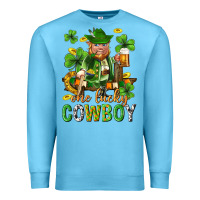 Ocean Blue One lucky cowboy with st. patricks elf Premium Sweatshirt - Neo Western