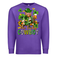 Purple One lucky cowboy with st. patricks elf Premium Sweatshirt - Neo Western