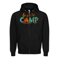Black born to camp Zipper Hoodie - texasbilliewilder