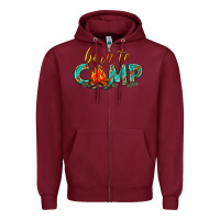 Burgundy born to camp Zipper Hoodie - texasbilliewilder