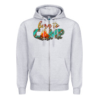 Heather Grey born to camp Zipper Hoodie - texasbilliewilder