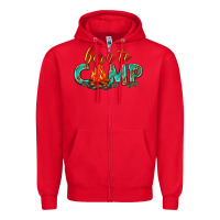 Red born to camp Zipper Hoodie - texasbilliewilder