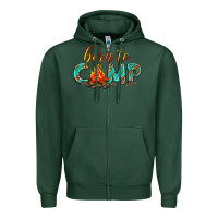 Sports Green born to camp Zipper Hoodie - texasbilliewilder