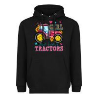 Black just a girl who loves tractors Heavyweight Hoodie - Zillion Design Studio