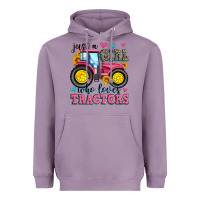Lavender just a girl who loves tractors Heavyweight Hoodie - Zillion Design Studio