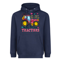 Navy just a girl who loves tractors Heavyweight Hoodie - Zillion Design Studio