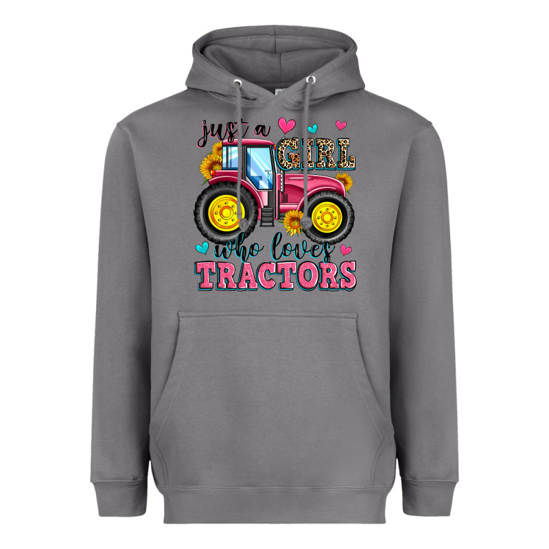 Just A Girl Who Loves Tractors Heavyweight Hoodie by Zillion Design Studio | Teevron