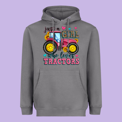 Just A Girl Who Loves Tractors Heavyweight Hoodie Designed By Zillion Design Studio