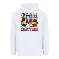 White just a girl who loves tractors Heavyweight Hoodie - Zillion Design Studio