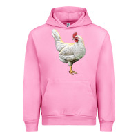 Fuchsia Pink leghorn chicken Urban Hoodie - LillyAllenDesigns
