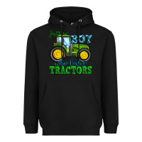 Black just a boy who loves tractors Heavyweight Hoodie - Zillion Design Studio