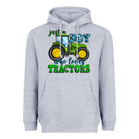Heather Grey just a boy who loves tractors Heavyweight Hoodie - Zillion Design Studio