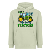 Matcha just a boy who loves tractors Heavyweight Hoodie - Zillion Design Studio