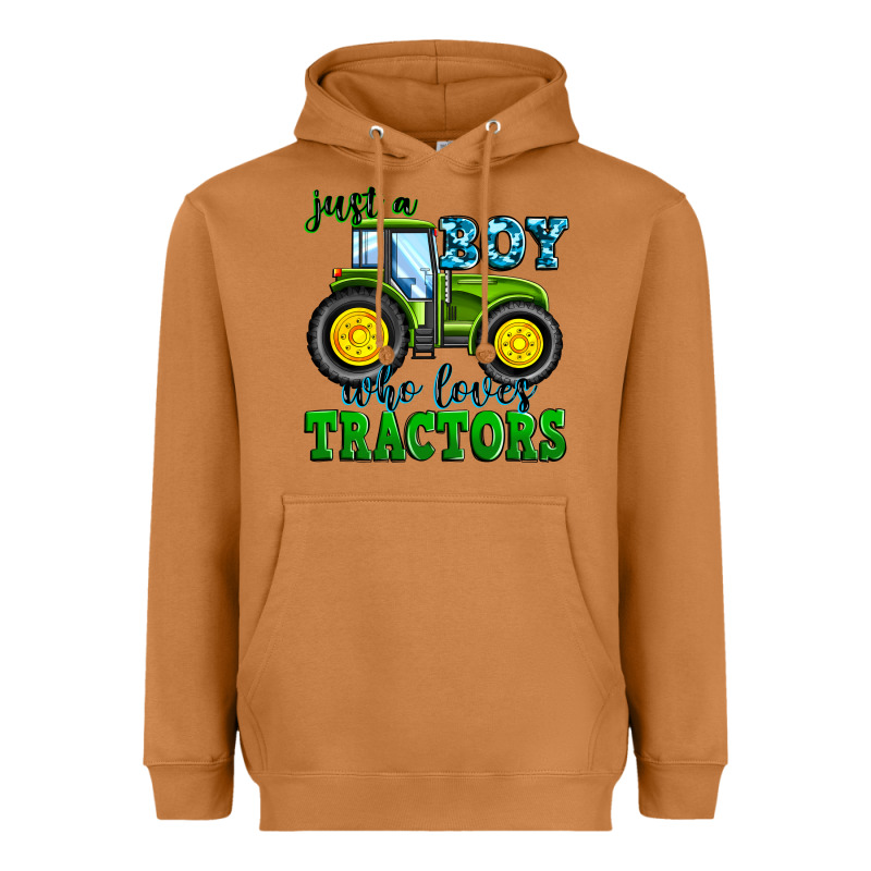 Just A Boy Who Loves Tractors Heavyweight Hoodie by Zillion Design Studio | Teevron