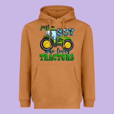 Just A Boy Who Loves Tractors Heavyweight Hoodie Designed By Zillion Design Studio