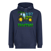 Navy just a boy who loves tractors Heavyweight Hoodie - Zillion Design Studio
