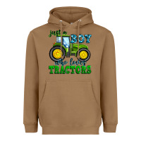 Toasted Coconut just a boy who loves tractors Heavyweight Hoodie - Zillion Design Studio