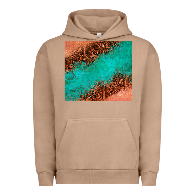 Leather Turquoise Glitter Tumbler Urban Hoodie by Jasminsmagicworld | Teevron
