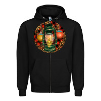 Black Xmas Lantern Christmas Zipper Hoodie - RanaPortraitStore