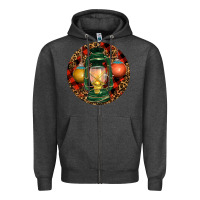 Charcoal Heather Xmas Lantern Christmas Zipper Hoodie - RanaPortraitStore