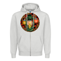 Dove Grey Xmas Lantern Christmas Zipper Hoodie - RanaPortraitStore