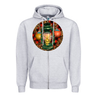 Heather Grey Xmas Lantern Christmas Zipper Hoodie - RanaPortraitStore