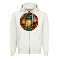 Oatmeal Heather Xmas Lantern Christmas Zipper Hoodie - RanaPortraitStore