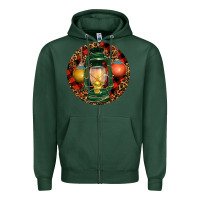 Sports Green Xmas Lantern Christmas Zipper Hoodie - RanaPortraitStore