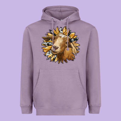 Sunflower With Goat Heavyweight Hoodie Designed By Ranaportraitstore