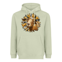 Matcha sunflower with goat Heavyweight Hoodie - RanaPortraitStore