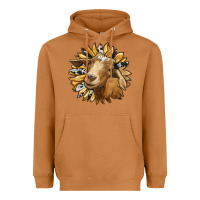 Meerkat sunflower with goat Heavyweight Hoodie - RanaPortraitStore