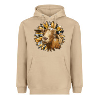 Mushroom sunflower with goat Heavyweight Hoodie - RanaPortraitStore