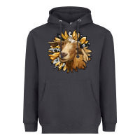 Smoke sunflower with goat Heavyweight Hoodie - RanaPortraitStore