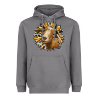 Storm sunflower with goat Heavyweight Hoodie - RanaPortraitStore
