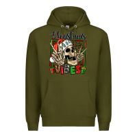 Army Green christmas vibes skeleton Premium Hoodie - Jasminsmagicworld
