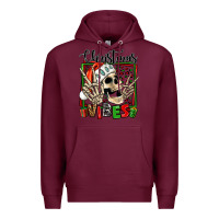 Burgundy christmas vibes skeleton Premium Hoodie - Jasminsmagicworld