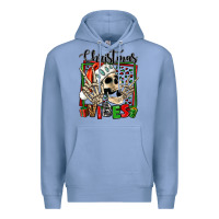 Colony Blue christmas vibes skeleton Premium Hoodie - Jasminsmagicworld