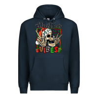 Navy christmas vibes skeleton Premium Hoodie - Jasminsmagicworld
