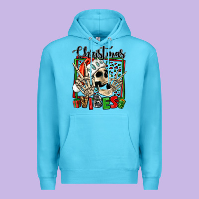 Christmas Vibes Skeleton Premium Hoodie Designed By Jasminsmagicworld