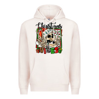 Pale Pink christmas vibes skeleton Premium Hoodie - Jasminsmagicworld