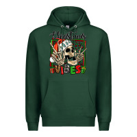 Sports Green christmas vibes skeleton Premium Hoodie - Jasminsmagicworld