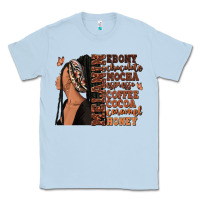 Dusty Blue Melanin many shades of brown afro woman Classic Tee - RanaPortraitStore