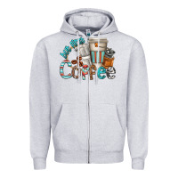 Heather Grey but first coffee Zipper Hoodie - texasbilliewilder