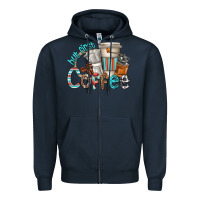 Navy but first coffee Zipper Hoodie - texasbilliewilder