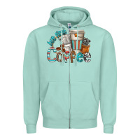 Seafoam but first coffee Zipper Hoodie - texasbilliewilder