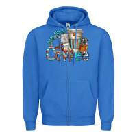 True Royal but first coffee Zipper Hoodie - texasbilliewilder
