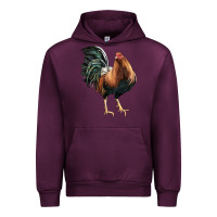 Mauve Wine American Game Rooster Urban Hoodie - LillyAllenDesigns